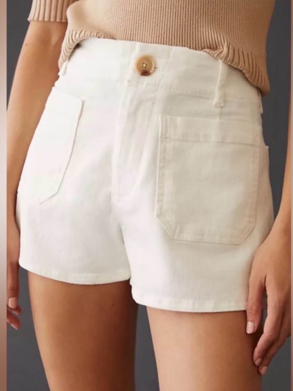 Anthropologie The Colette Denim Shorts by Maeve in Ivory